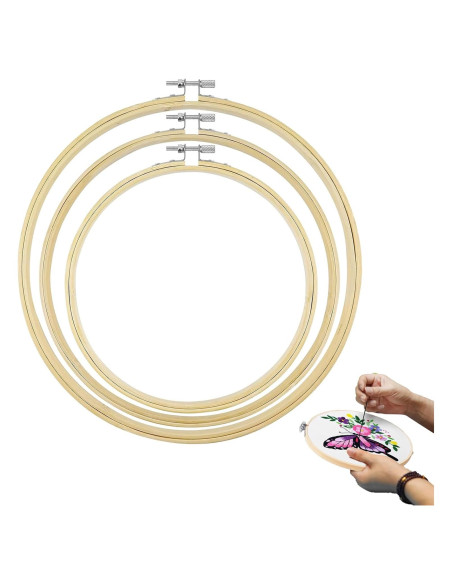 Juego de Aros de Bordado SHENGYIYISHENG 3 Pcs 15-25 cm