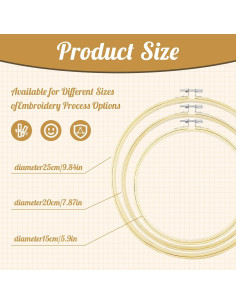 Juego de Aros de Bordado SHENGYIYISHENG 3 Pcs 15-25 cm 2