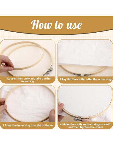 Juego de Aros de Bordado SHENGYIYISHENG 3 Pcs 15-25 cm