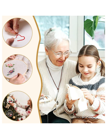 Juego de Aros de Bordado SHENGYIYISHENG 3 Pcs 15-25 cm