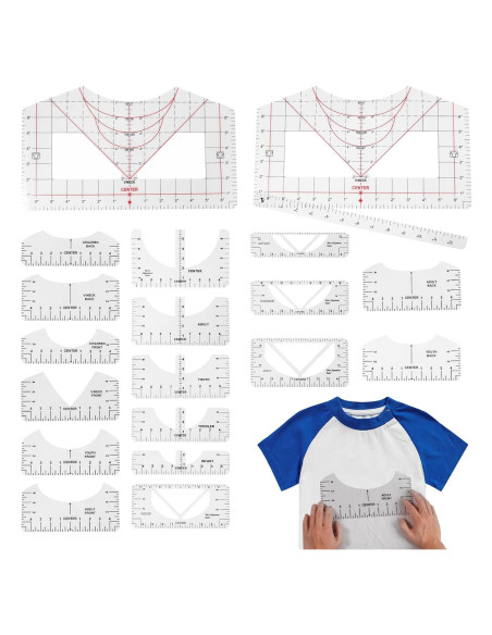 19 Piezas Regla para Camisetas LYIYEYAN - Medición Precisa