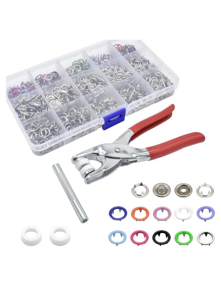 Kit de 200 Botones de Presión HDST-HOME 9.5mm 10 Colores