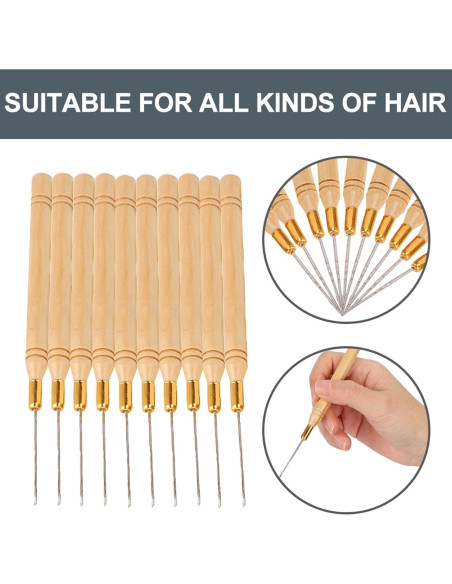 Agujas de Gancho para Extensiones de Cabello Chazcool 10pcs