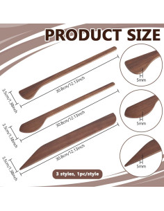 Herramientas de Modelado de Arcilla de Madera BENECREAT - 3 Piezas 2