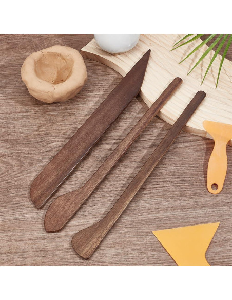 Herramientas de Modelado de Arcilla de Madera BENECREAT - 3 Piezas