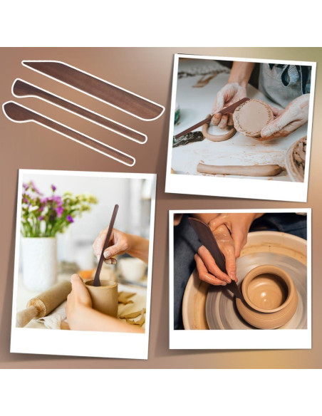 Herramientas de Modelado de Arcilla de Madera BENECREAT - 3 Piezas