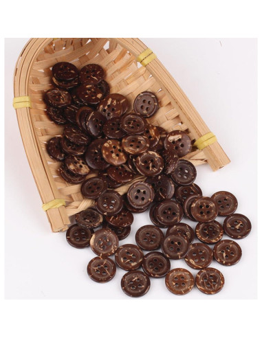 Botones de Madera CABODYALS 100 Pcs 15 mm Redondos Naturales