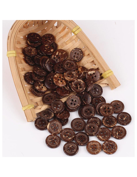 Botones de Madera CABODYALS 100 Pcs 15 mm Redondos Naturales