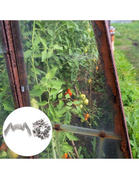 Clips de Acero Inoxidable Gatuida para Paneles de Vidrio 100Pcs