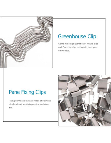 Clips de Acero Inoxidable Gatuida para Paneles de Vidrio 100Pcs