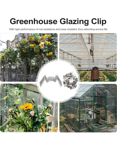 Clips de Acero Inoxidable Gatuida para Paneles de Vidrio 100Pcs