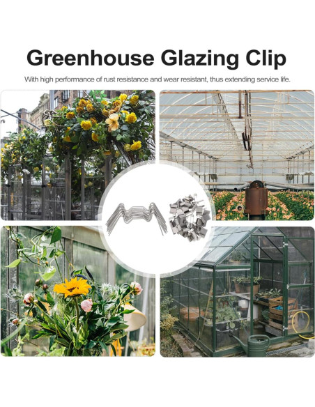 Clips de Acero Inoxidable Gatuida para Paneles de Vidrio 100Pcs