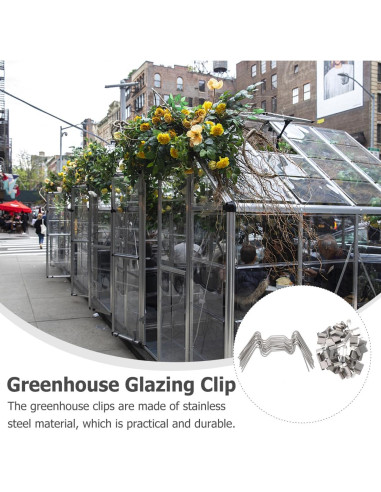 Clips de Acero Inoxidable Gatuida para Paneles de Vidrio 100Pcs