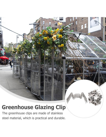 Clips de Acero Inoxidable Gatuida para Paneles de Vidrio 100Pcs