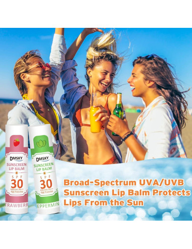 Bálsamo Labial DMSKY SPF 30 - Paquete de 16 Tubos Saborizados