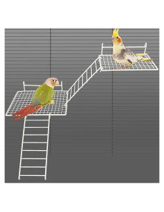 Plataforma para Perchas de Aves BNOSDM 4 Piezas Acero Inoxidable