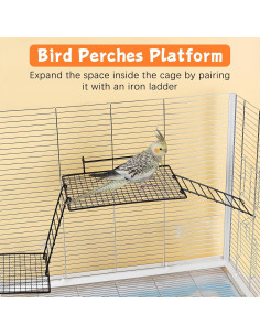Plataforma para Perchas de Aves BNOSDM 4 Piezas Acero Inoxidable 2