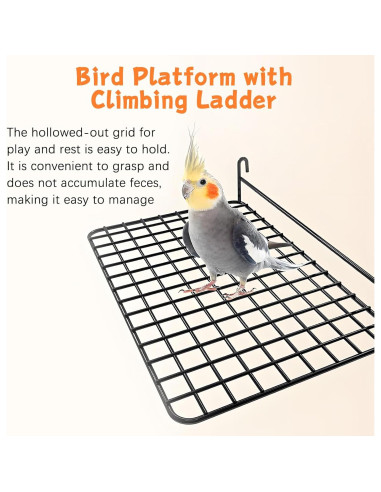 Plataforma para Perchas de Aves BNOSDM 4 Piezas Acero Inoxidable