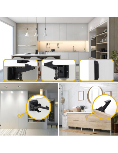 Cerraduras de Gabinete Tuanse 30 Pcs Seguridad Niños Negro