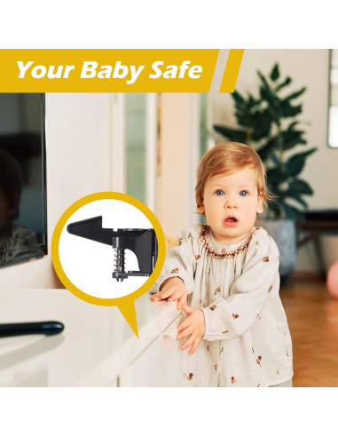 Cerraduras de Gabinete Tuanse 30 Pcs Seguridad Niños Negro