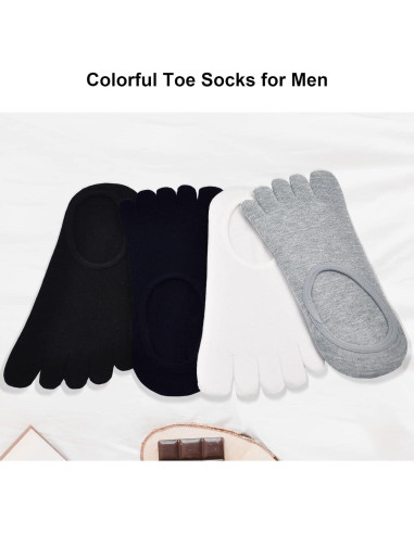 Calcetines Invisibles para Dedos ZAKASA Hombre 4 Pares Multicolor