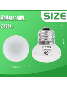 Bombillas de Calor UVA 40W REPTI HOME para Reptiles 2 Pzas 2