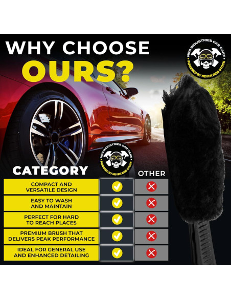 Cepillo de Limpieza de Ruedas NRS Industries Wooly - 108g