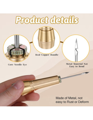 Kit de herramientas de costura de cuero FdcLixuvol 9 piezas