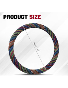 Funda de Volante Boho Hbxdeco Antideslizante 37-38 cm Estilo A 2