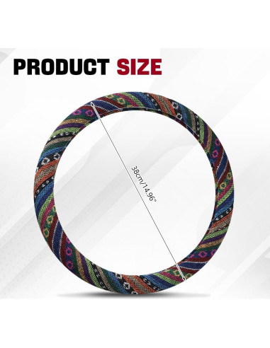 Funda de Volante Boho Hbxdeco Antideslizante 37-38 cm Estilo A