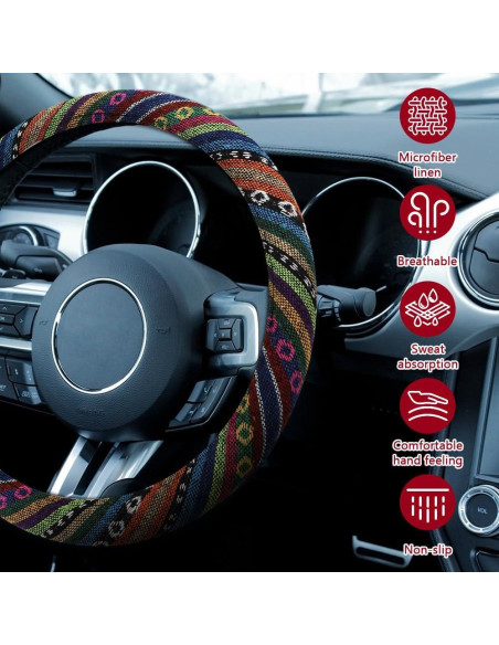 Funda de Volante Boho Hbxdeco Antideslizante 37-38 cm Estilo A