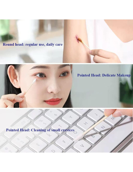 Bastones de Algodón de Bambú Orgánico - 1000 Piezas Biodegradables