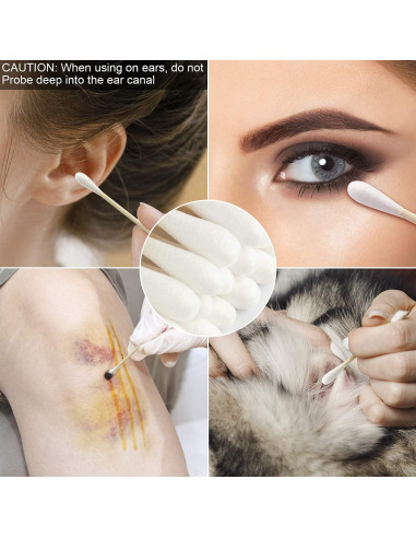 Bastones de Algodón de Bambú Orgánico - 1000 Piezas Biodegradables