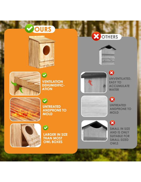 Casa de Búho ONKO 25.8x19.0x35.5 cm para Exterior