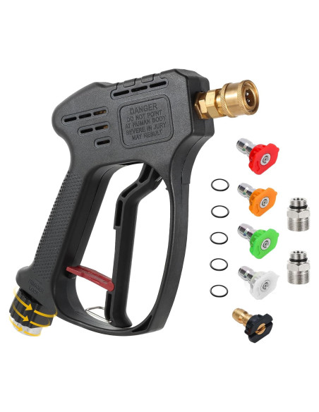 Pistola de Lavado a Presión BULBOUSROSE 5000 PSI con 5 Boquillas