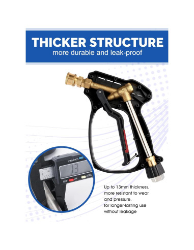 Pistola de Lavado a Presión BULBOUSROSE 5000 PSI con 5 Boquillas