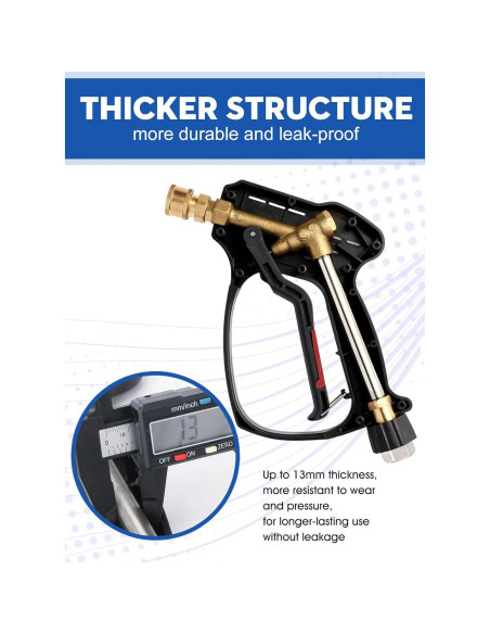 Pistola de Lavado a Presión BULBOUSROSE 5000 PSI con 5 Boquillas