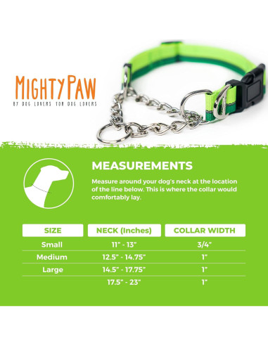 Collar Martingale para Perros Mighty Paw 2.0 Grande Verde