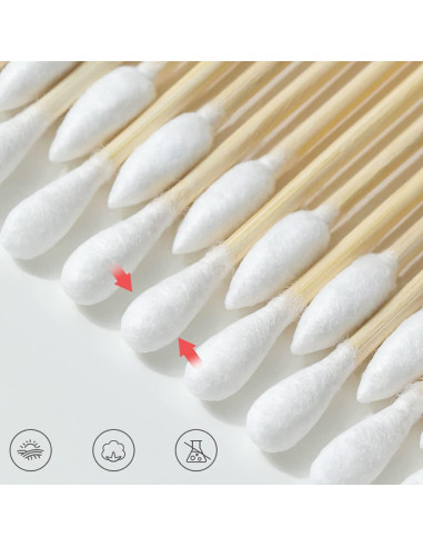 Bastones de Algodón de Bambú Orgánico - 1000 Piezas Biodegradables
