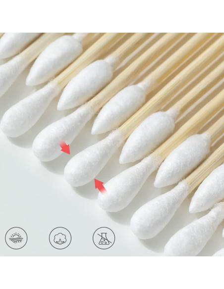 Bastones de Algodón de Bambú Orgánico - 1000 Piezas Biodegradables