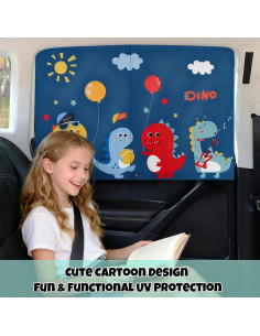 Cortinas de Ventana de Auto EZTIME 2 Piezas Doble Capa UV 2