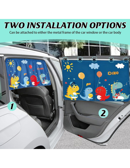 Cortinas de Ventana de Auto EZTIME 2 Piezas Doble Capa UV