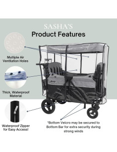 Funda de Lluvia SASHA para Jeep Wrangler Deluxe 4 Asientos - Transparente 2