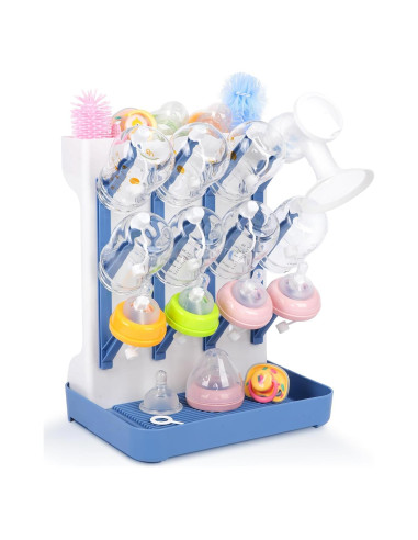 Soporte de Secado de Biberones Nollapo Azul - Ahorra Espacio