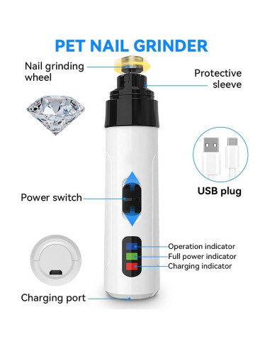 Cortador de Uñas para Perros Liucocotos US-933 Recargable con Luz LED