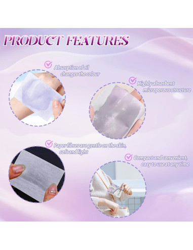 Hojas Absorbentes de Aceite BOROLA 200 Hojas Púrpura