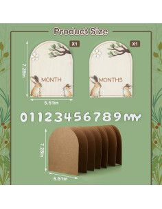 Tarjetas de Hitos Mensuales para Bebés GAGILAND - Madera 18.5x14 cm 2