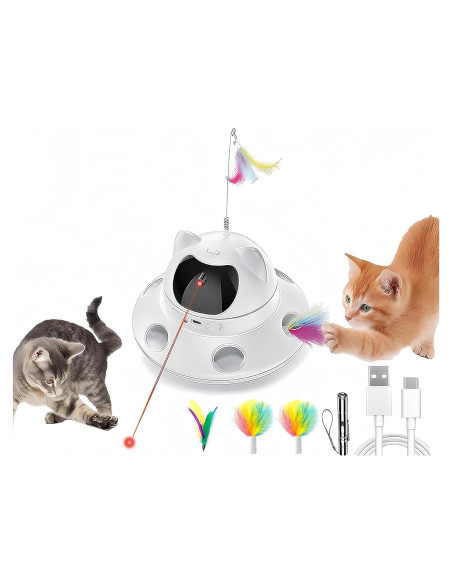 Juguete láser interactivo para gatos 3 en 1 - Recargable USB