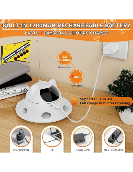 Juguete láser interactivo para gatos 3 en 1 - Recargable USB