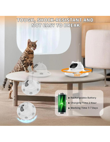 Juguete láser interactivo para gatos 3 en 1 - Recargable USB